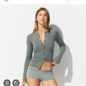 SKIMS Women's Cardigan in Sage Green